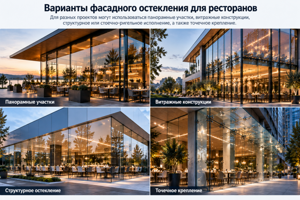 виды остекления ресторанов
